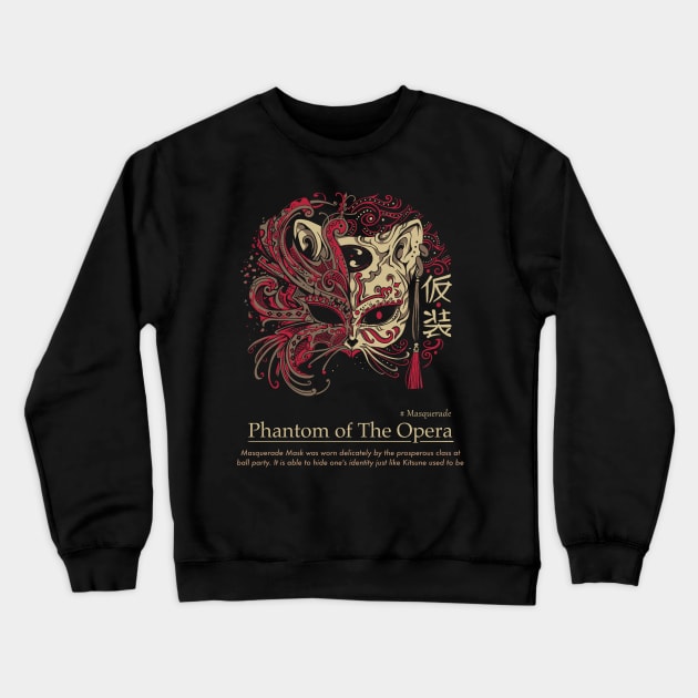 Europe Ball Event Neko Aesthetic Scary Darkness Phantom of Opera Nekocheng #006 Masquerade Crewneck Sweatshirt by Sekaifi Studio